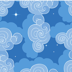 Fototapeta na wymiar Seamless pattern with clouds. Vector illustration
