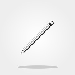 Pencil cute icon in trendy flat style isolated on grey background. School symbol for your design, logo, UI. Vector illustration, EPS10.