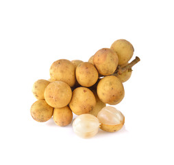 Long Gong fruit ,Lansium parasiticum on a white background
