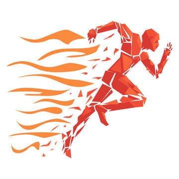 fire running man
