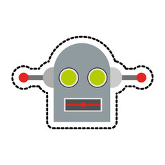 Robot cartoon icon. Robotic technology machine cyborg and science theme. Isolated design. Vector illustration
