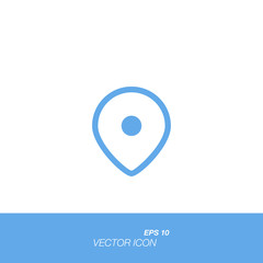 Map pointer icon in flat style isolated on white background.