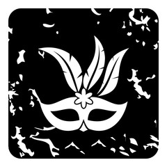 Carnival mask icon. Grunge illustration of carnival mask vector icon for web