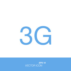 3G icon in flat style isolated on white background.