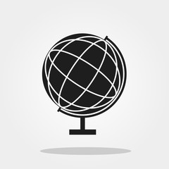 Globe cute icon in trendy flat style isolated on grey background. School symbol for your design, logo, UI. Vector illustration, EPS10.