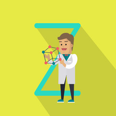 Science Alphabet Concept In Flat Design