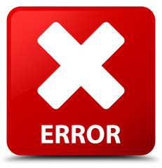 Obraz premium Error (cancel icon) red square button