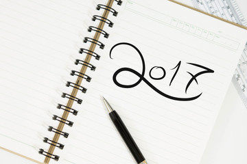 2017 written on notepad