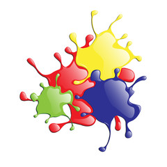 Colored splashes in abstract shape © puckillustrations
