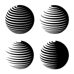 rotating sphere speed lines symbol vector