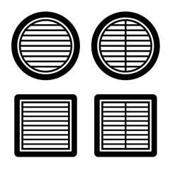 ventilation grille black symbol vector - obrazy, fototapety, plakaty