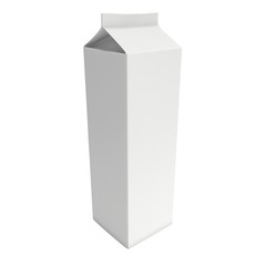 Milk or juice box. Retail package mockup. 3d render illustration isolated on white.