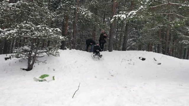 Girl sledding down the hill 96fps