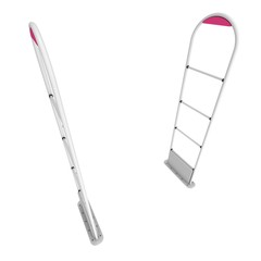 3D shop security anti-theft sensor gates. 3D render illustration of shoplifter scanner isolated on white background. Scanner entrance gate for prevent theft in shop or store. Security concept.