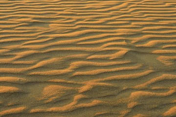 beach sand texture, beautiful sand pattern of a beach in the sunset
