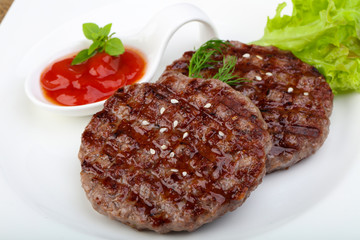 Grilled burger cutlet