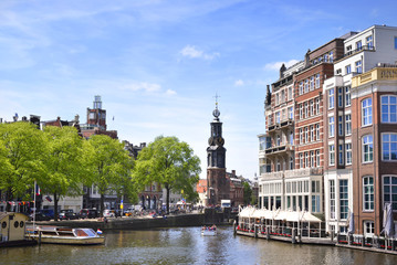 Fototapeta na wymiar Historic city of Amsterdam, capital of the Netherlands.