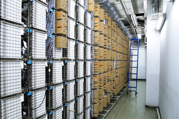 fuse of telephone exchange and jumper wire telephone number services.selective focus