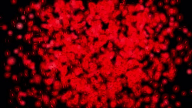 3d red cube explosion, seamless looping