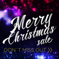 Merry Chrismas Sale Lettering Bright Banner