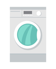 Washing Machine Household Appliances in Flat Style