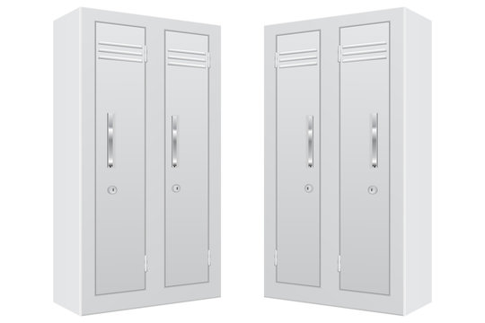 White personal locker