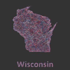 Wisconsin line art map