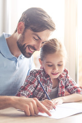 Fototapeta premium Dad and daughter