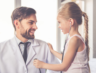 Little girl and doctor