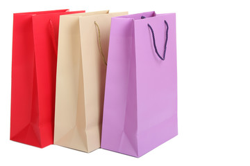 Colourful  shopping bags isolated on white
