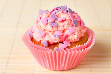 cupcake with pink cream