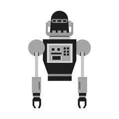 Robot cartoon icon. Robotic technology machine cyborg and science theme. Isolated design. Vector illustration