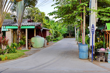 Fototapeta na wymiar Road in the village, Thailand