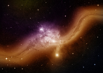 Obraz premium Stars, dust and gas nebula in a far galaxy