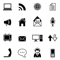 Black set icon communication