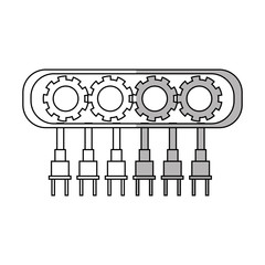 Robot with gears icon. Robotic technology machine cyborg and science theme. Isolated design. Vector illustration