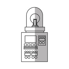 Robot with light bulb icon. Robotic technology machine cyborg and science theme. Isolated design. Vector illustration