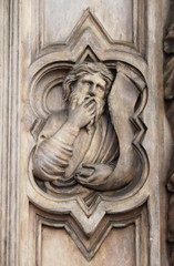 Basrelief on Bigallo Loggia of Florence, Italy