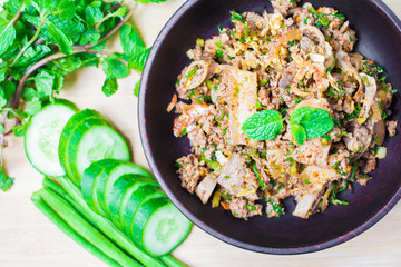 Spicy minced pork Thai Food