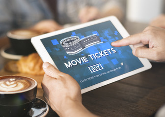 Movie Tickets Buying Entertainment Concept