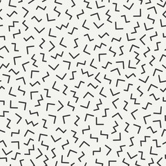 Retro memphis geometric line shapes seamless patterns. Hipster fashion 80-90s. Abstract jumble textures. Black and white. Triangle. Memphis style for printing, website, fabric design, poster, cards