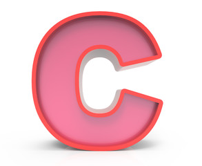 red block letter C
