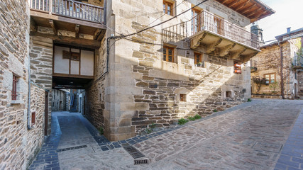 Puebla de Sanabria street with pergola