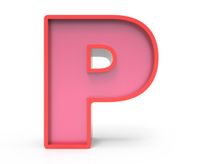 red block letter P