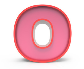 red block letter O