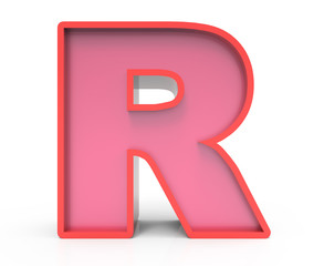 red block letter R