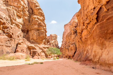 canyon in Wadi Rum Jordan