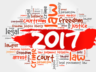 Fototapeta premium 2017 Law word cloud business concept background