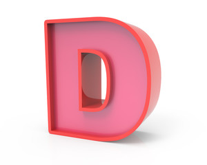 red block letter D