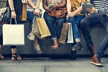 Group Of People Shopping Concept - obrazy, fototapety, plakaty
